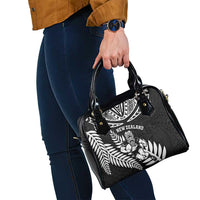 New Zealand Rugby Shoulder Handbag Silver Fern Maori Pattern DT04 - Polynesian Pride