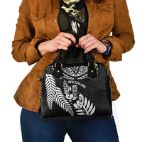 New Zealand Rugby Shoulder Handbag Silver Fern Maori Pattern DT04 - Polynesian Pride