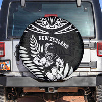New Zealand Rugby Spare Tire Cover Silver Fern Maori Pattern