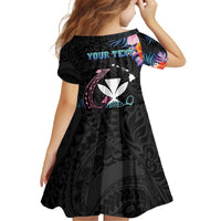 Personalised Hawaii Family Matching Off The Shoulder Long Sleeve Dress and Hawaiian Shirt Kanaka Maoli With Fish Hook