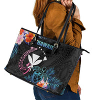 Hawaii Leather Tote Bag Kanaka Maoli With Fish Hook DT04 - Polynesian Pride