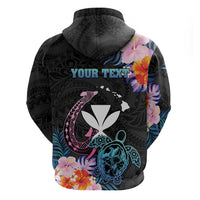 Personalised Hawaii Zip Hoodie Kanaka Maoli With Fish Hook DT04 - Polynesian Pride