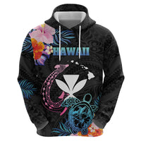 Personalised Hawaii Zip Hoodie Kanaka Maoli With Fish Hook DT04 - Polynesian Pride