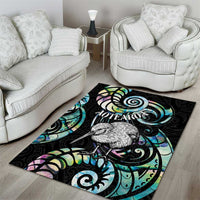 New Zealand Kiwi Bird Area Rug Silver Fern Koru Paua Shell