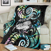 New Zealand Kiwi Bird Blanket Silver Fern Koru Paua Shell