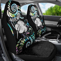 New Zealand Kiwi Bird Car Seat Cover Silver Fern Koru Paua Shell