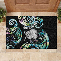 New Zealand Kiwi Bird Rubber Doormat Silver Fern Koru Paua Shell