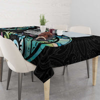 New Zealand Kiwi Bird Tablecloth Silver Fern Koru Paua Shell