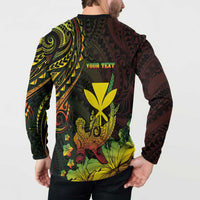 Personalised Hawaii Button Sweatshirt Kanaka Maoli With Hammerhead Shark DT04 - Polynesian Pride