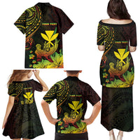 Personalised Hawaii Family Matching Puletasi and Hawaiian Shirt Kanaka Maoli With Hammerhead Shark