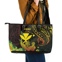 Hawaii Leather Tote Bag Kanaka Maoli With Hammerhead Shark DT04 - Polynesian Pride