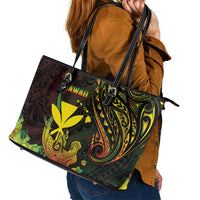 Hawaii Leather Tote Bag Kanaka Maoli With Hammerhead Shark DT04 - Polynesian Pride