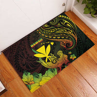 Hawaii Rubber Doormat Kanaka Maoli With Hammerhead Shark DT04 - Polynesian Pride