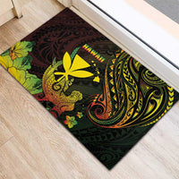 Hawaii Rubber Doormat Kanaka Maoli With Hammerhead Shark DT04 - Polynesian Pride