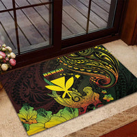 Hawaii Rubber Doormat Kanaka Maoli With Hammerhead Shark DT04 - Polynesian Pride