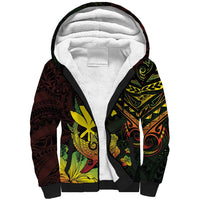 Personalised Hawaii Sherpa Hoodie Kanaka Maoli With Hammerhead Shark