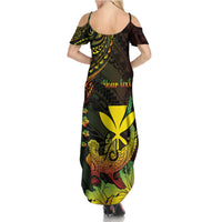 Personalised Hawaii Summer Maxi Dress Kanaka Maoli With Hammerhead Shark