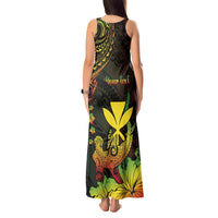 Personalised Hawaii Tank Maxi Dress Kanaka Maoli With Hammerhead Shark