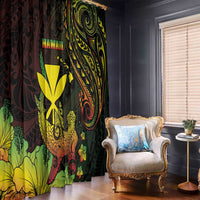 Hawaii Window Curtain Kanaka Maoli With Hammerhead Shark DT04 - Polynesian Pride
