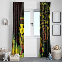 Hawaii Window Curtain Kanaka Maoli With Hammerhead Shark DT04 - Polynesian Pride