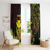 Hawaii Window Curtain Kanaka Maoli With Hammerhead Shark DT04 - Polynesian Pride