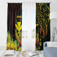 Hawaii Window Curtain Kanaka Maoli With Hammerhead Shark DT04 - Polynesian Pride