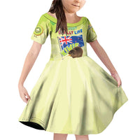 New Zealand Kiwi Family Matching Off Shoulder Short Dress and Hawaiian Shirt I Just Really Like Kiwis