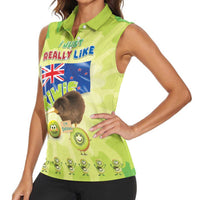New Zealand Kiwi Women Sleeveless Polo Shirt I Just Really Like Kiwis DT04 - Polynesian Pride