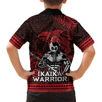 Hawaii Ikaika Warrior Family Matching Short Sleeve Bodycon Dress and Hawaiian Shirt Hawaiian Tribal Tattoo