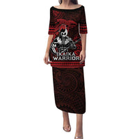 Hawaii Ikaika Warrior Puletasi Hawaiian Tribal Tattoo DT04 Long Dress Red - Polynesian Pride