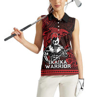 Hawaii Ikaika Warrior Women Sleeveless Polo Shirt Hawaiian Tribal Tattoo DT04 - Polynesian Pride