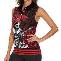 Hawaii Ikaika Warrior Women Sleeveless Polo Shirt Hawaiian Tribal Tattoo DT04 - Polynesian Pride