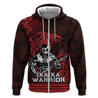 Hawaii Ikaika Warrior Zip Hoodie Hawaiian Tribal Tattoo DT04 Zip Hoodie Red - Polynesian Pride