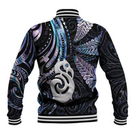 New Zealand Aotearoa Baseball Jacket Maori Hei Manaia Purple Paua Shell