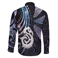 New Zealand Aotearoa Family Matching Mermaid Dress and Hawaiian Shirt Maori Hei Manaia Purple Paua Shell DT04 - Polynesian Pride