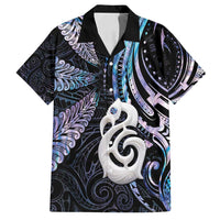 New Zealand Aotearoa Family Matching Puletasi and Hawaiian Shirt Maori Hei Manaia Purple Paua Shell DT04 Dad's Shirt - Short Sleeve Purple - Polynesian Pride