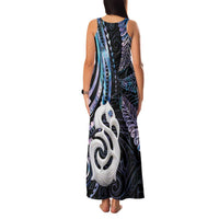 New Zealand Aotearoa Family Matching Tank Maxi Dress and Hawaiian Shirt Maori Hei Manaia Purple Paua Shell DT04 - Polynesian Pride