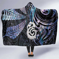 New Zealand Aotearoa Hooded Blanket Maori Hei Manaia Purple Paua Shell