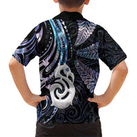 New Zealand Aotearoa Kid Hawaiian Shirt Maori Hei Manaia Purple Paua Shell DT04 - Polynesian Pride