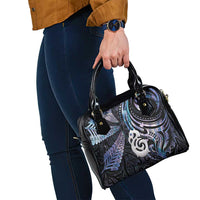 New Zealand Aotearoa Shoulder Handbag Maori Hei Manaia Purple Paua Shell
