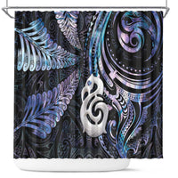 New Zealand Aotearoa Shower Curtain Maori Hei Manaia Purple Paua Shell DT04 Purple - Polynesian Pride
