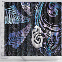 New Zealand Aotearoa Shower Curtain Maori Hei Manaia Purple Paua Shell DT04 - Polynesian Pride