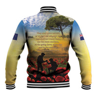 New Zealand ANZAC Day Baseball Jacket The Ode Remembrance And Poppy