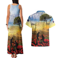New Zealand ANZAC Day Couples Matching Tank Maxi Dress and Hawaiian Shirt The Ode Remembrance And Poppy