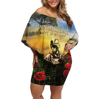 New Zealand ANZAC Day Off Shoulder Short Dress The Ode Remembrance And Poppy