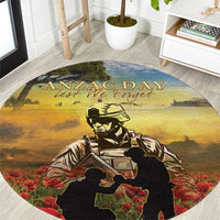 New Zealand ANZAC Day Round Carpet The Ode Remembrance And Poppy