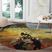 New Zealand ANZAC Day Round Carpet The Ode Remembrance And Poppy