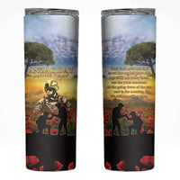 New Zealand ANZAC Day Skinny Tumbler The Ode Remembrance And Poppy DT04 Yellow - Polynesian Pride
