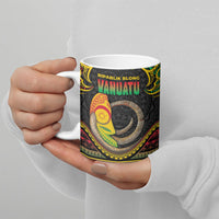 Vanuatu Language Week Ceramic Mug Boar Tusk Warrior Tribal Floral Pattern