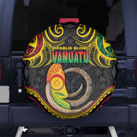 Vanuatu Language Week Spare Tire Cover Boar Tusk Warrior Tribal Floral Pattern